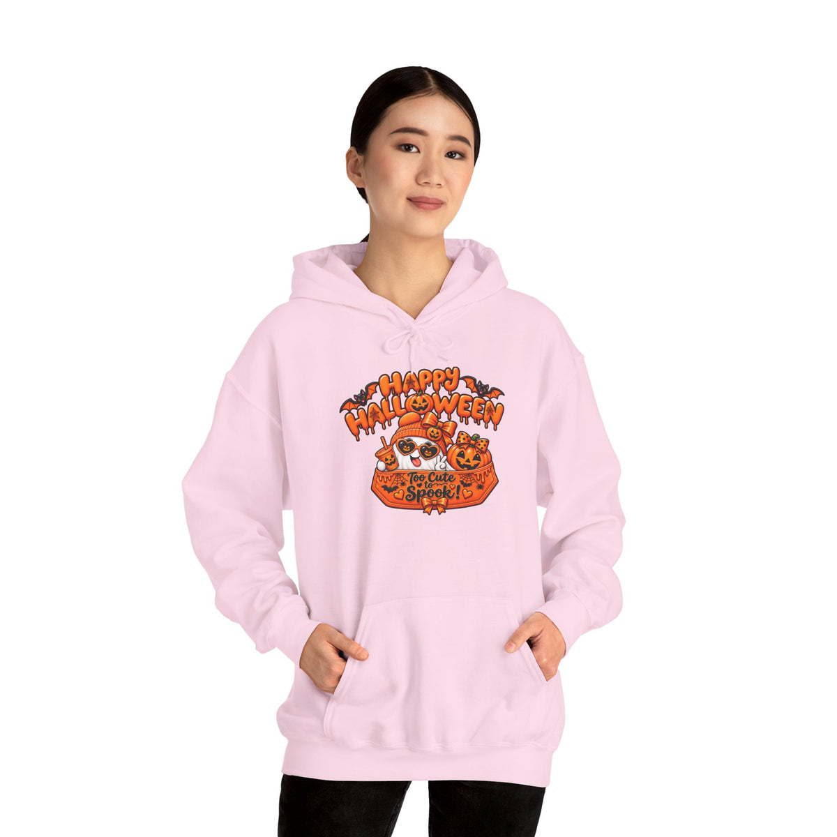 Halloween Cat Hoodie – "Happy Halloween" Pumpkin Cats Graphic