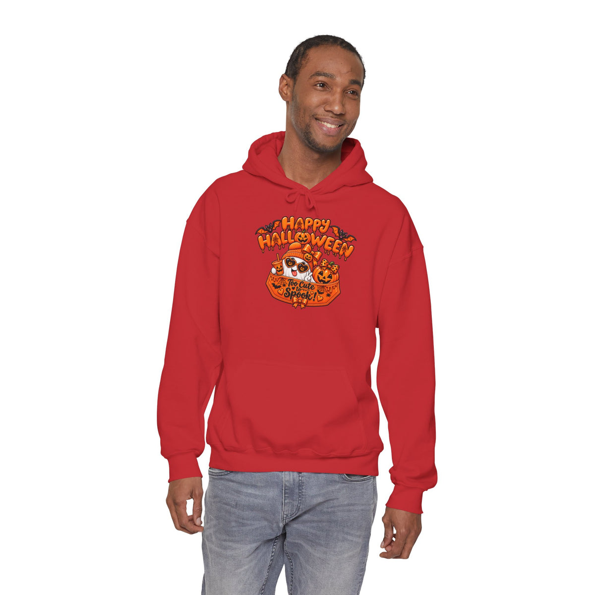 Halloween Cat Hoodie – "Happy Halloween" Pumpkin Cats Graphic