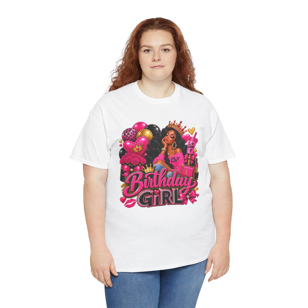Birthday Girl T‑Shirt — Pink Crowned Diva Birthday Tee