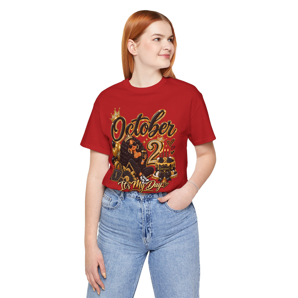 October 2 Birthday Tee — "October 2 It's My Day" Celebration Shirt
