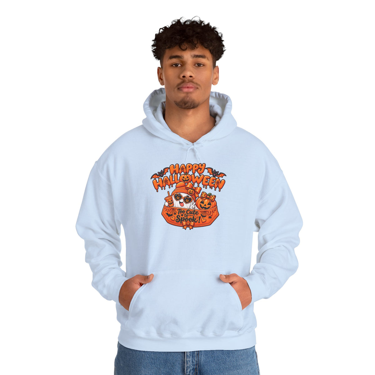 Halloween Cat Hoodie – "Happy Halloween" Pumpkin Cats Graphic
