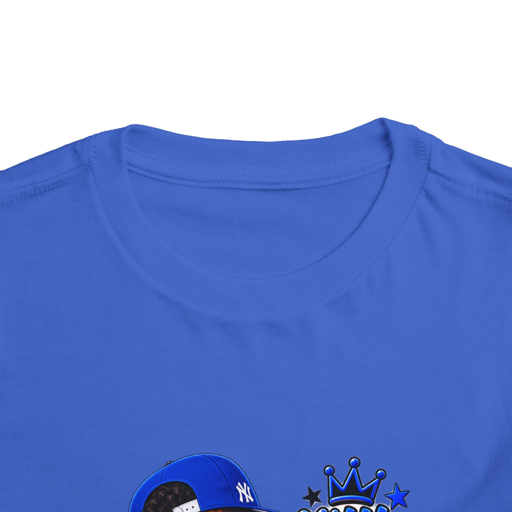 Toddler Tee — "Little Boy Big Dreams" Blue Sports Graphic
