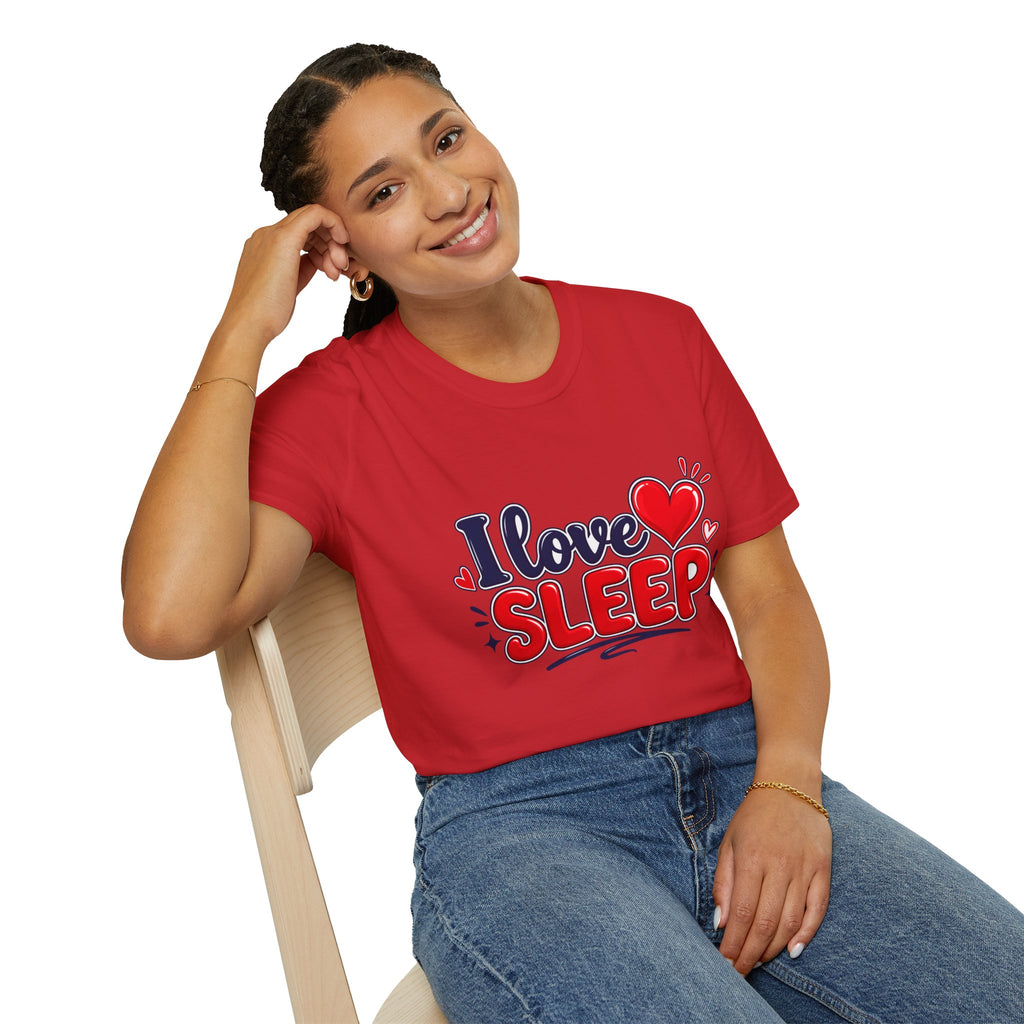 I Love Sleep T-Shirt — Cute Heart Graphic Sleep Lover Tee