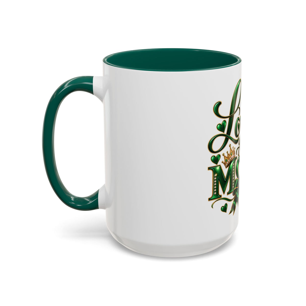 Love You Mom Green Butterfly Heart Mug (11oz & 15oz)