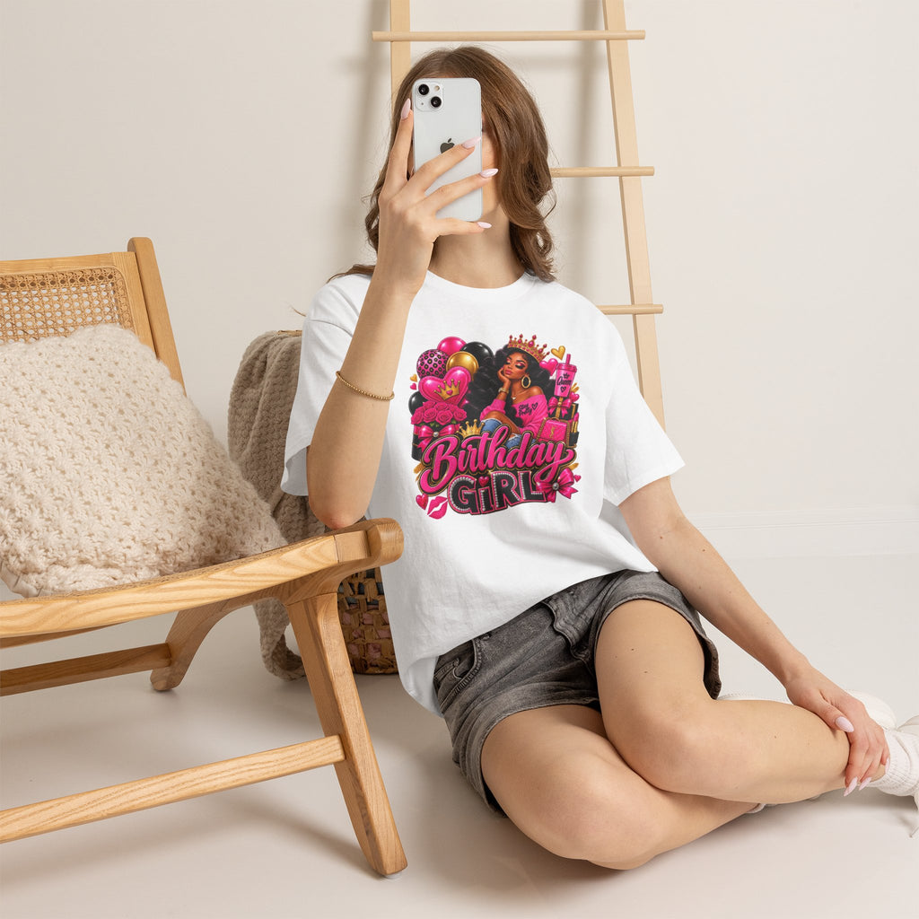 Birthday Girl T‑Shirt — Pink Crowned Diva Birthday Tee