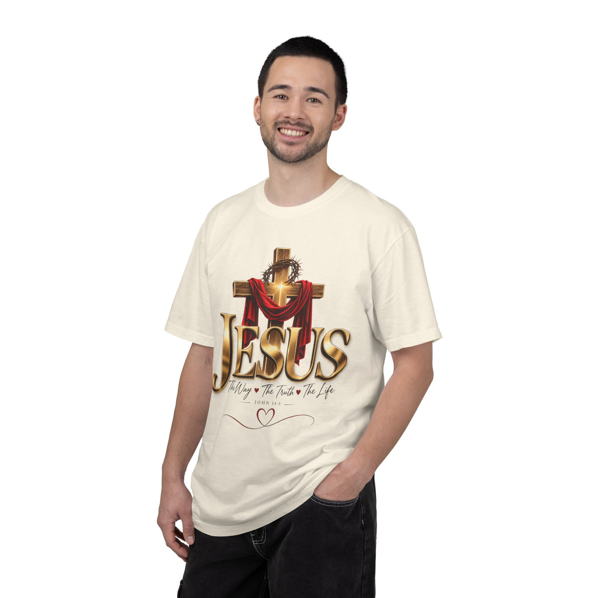 Jesus Cross T-Shirt — "The Way, the Truth, the Life" Christian Faith Tee
