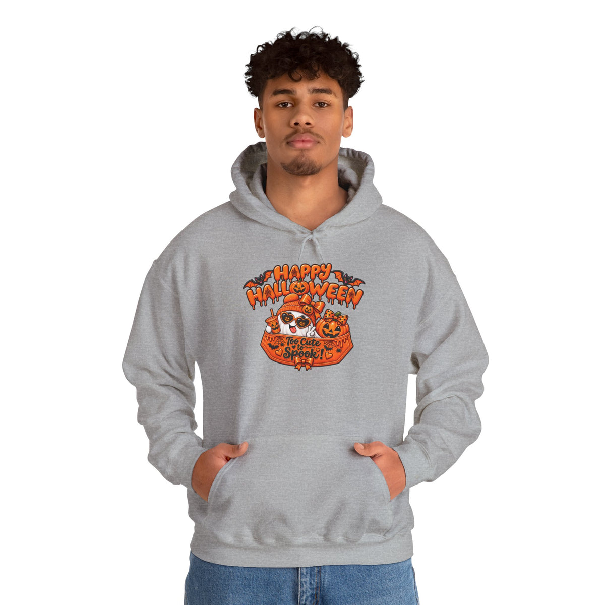 Halloween Cat Hoodie – "Happy Halloween" Pumpkin Cats Graphic