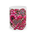 Love Hearts Ceramic Mug — Pink Leopard Heart Design (11oz & 15oz)