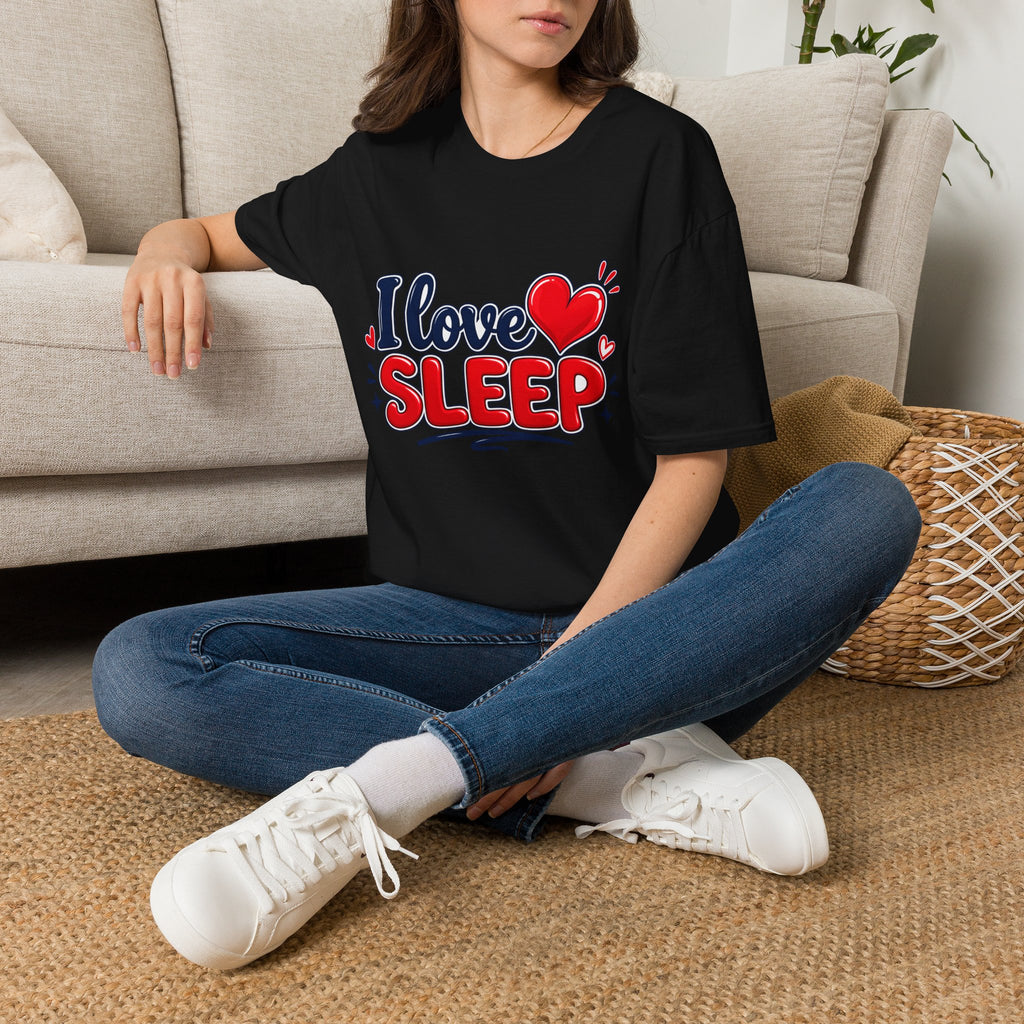 I Love Sleep T-Shirt — Cute Heart Graphic Sleep Lover Tee