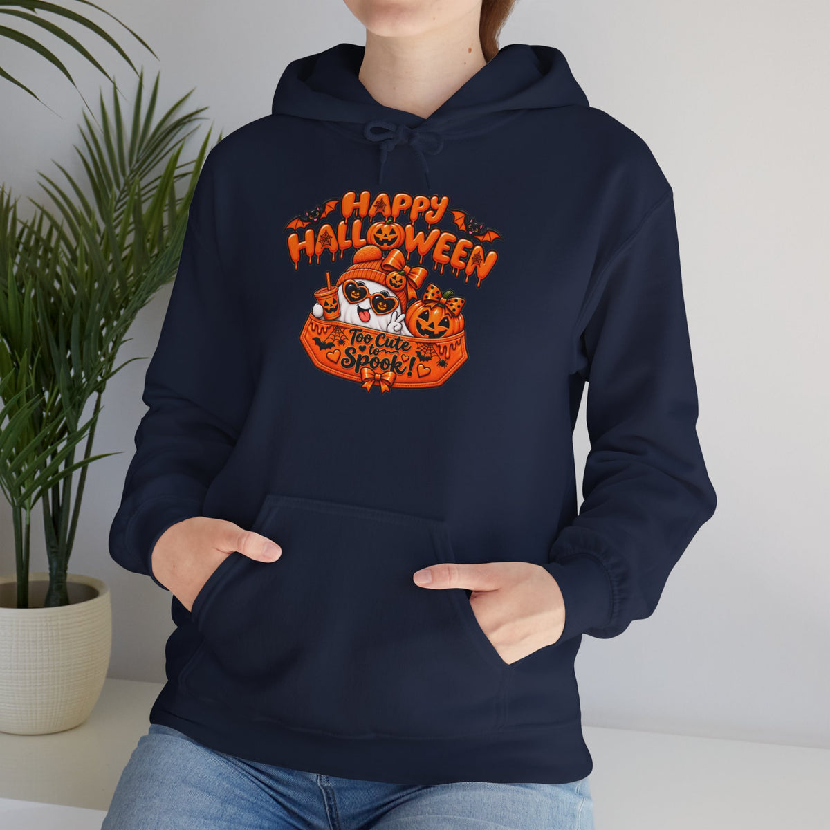 Halloween Cat Hoodie – "Happy Halloween" Pumpkin Cats Graphic