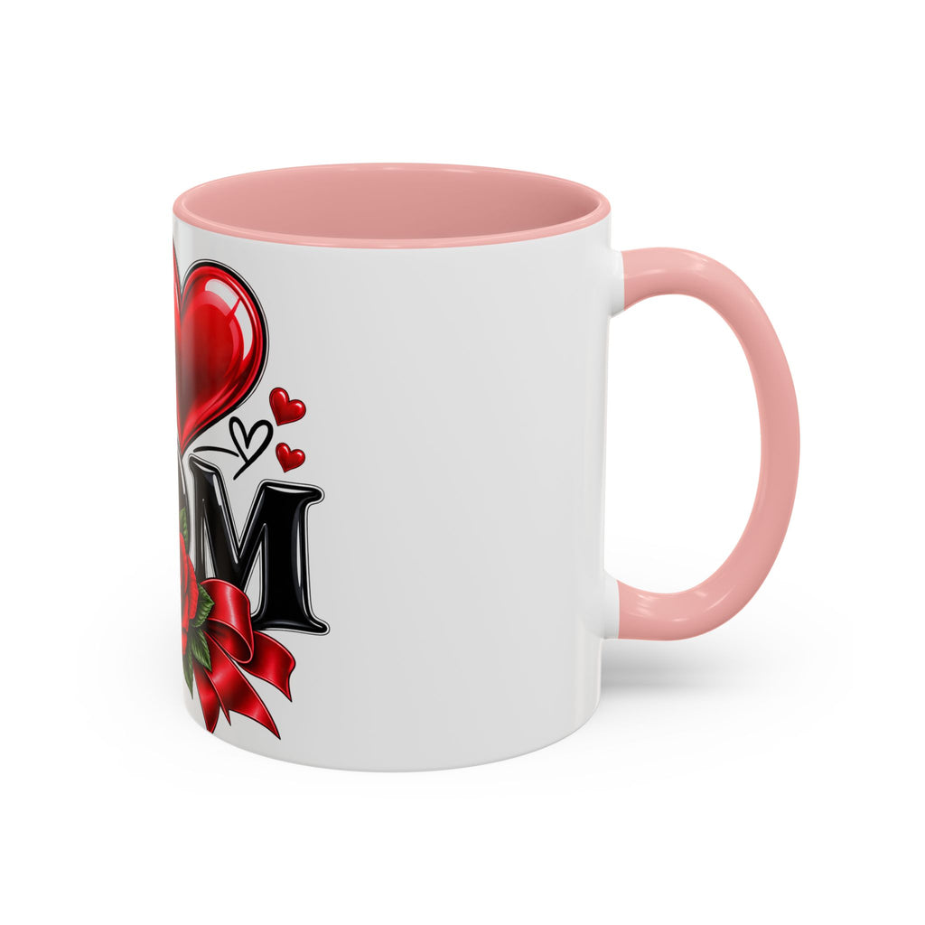 I  Mom Coffee Mug – Red Rose Mother’s Day Accent Mug (11/15oz)