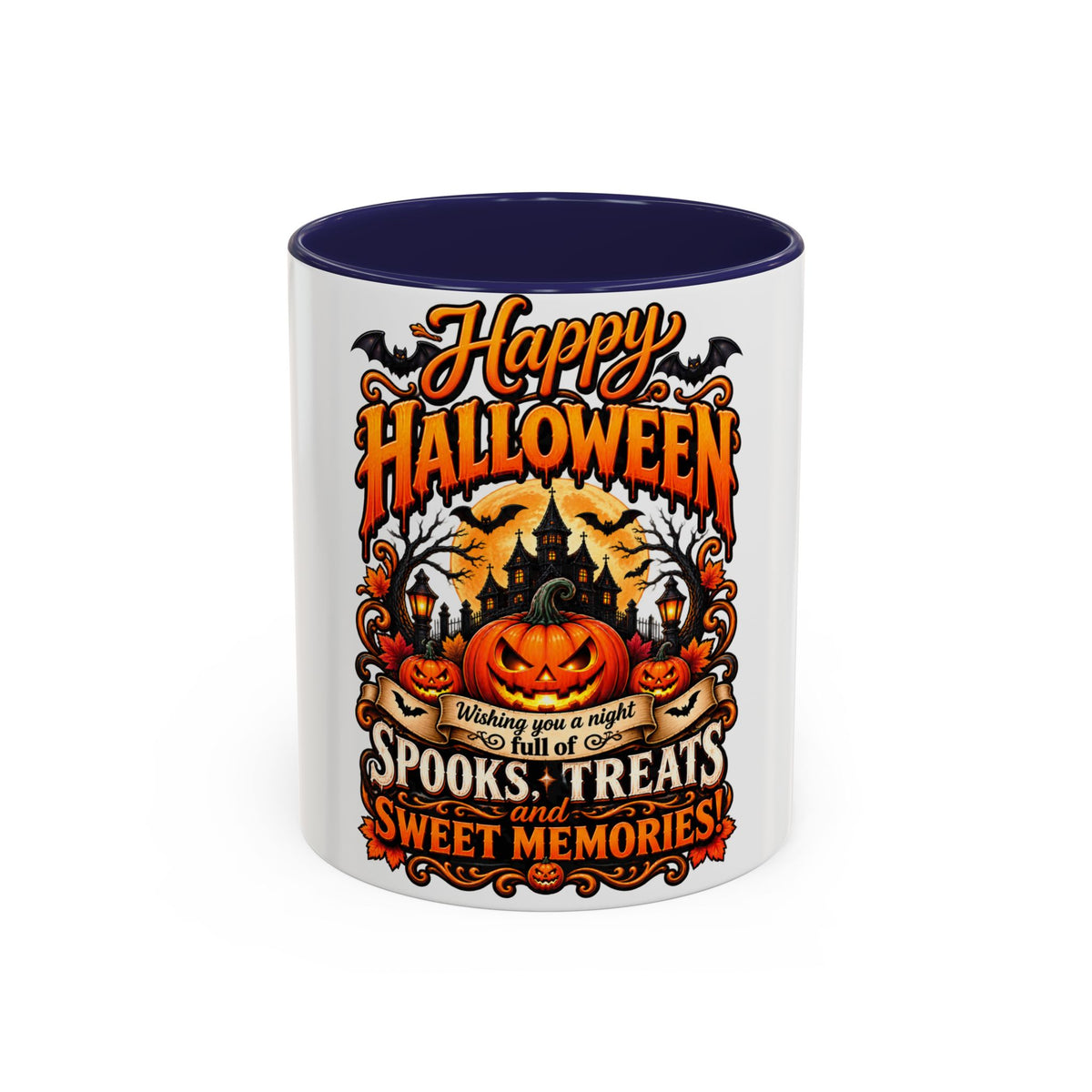 Happy Halloween Coffee Mug — 'Spooks, Treats and Sweet Memories' Accent Mug