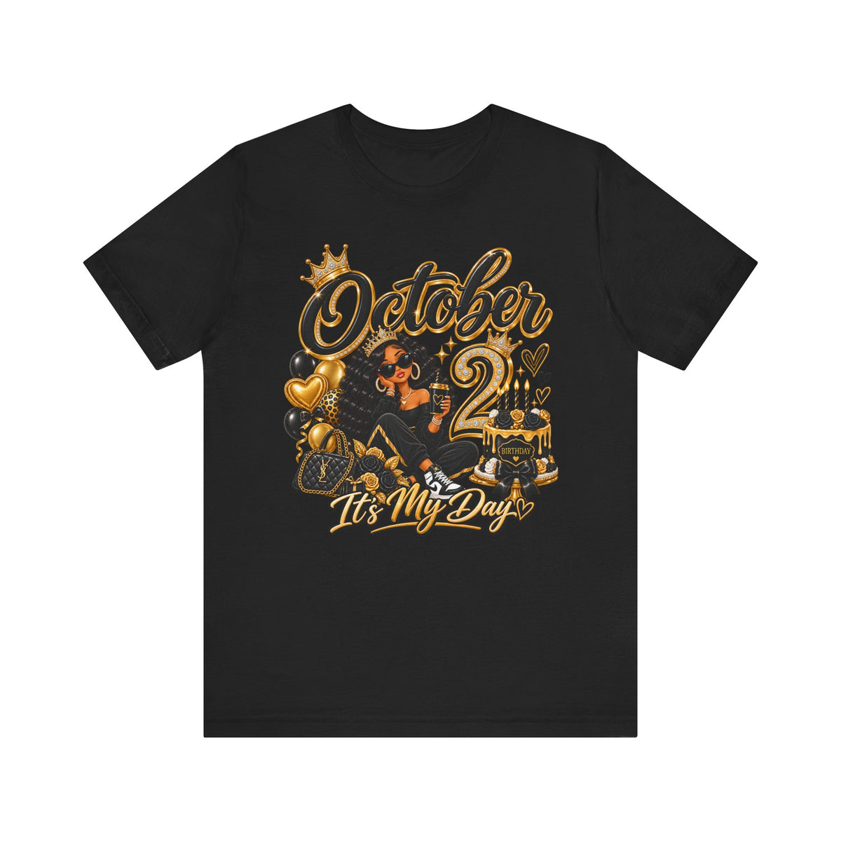 October 2 Birthday Tee — "October 2 It's My Day" Celebration Shirt
