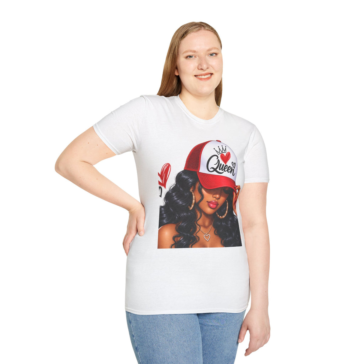 Queen Trucker Hat Graphic Tee — Bold Afrocentric 'Queen' Design