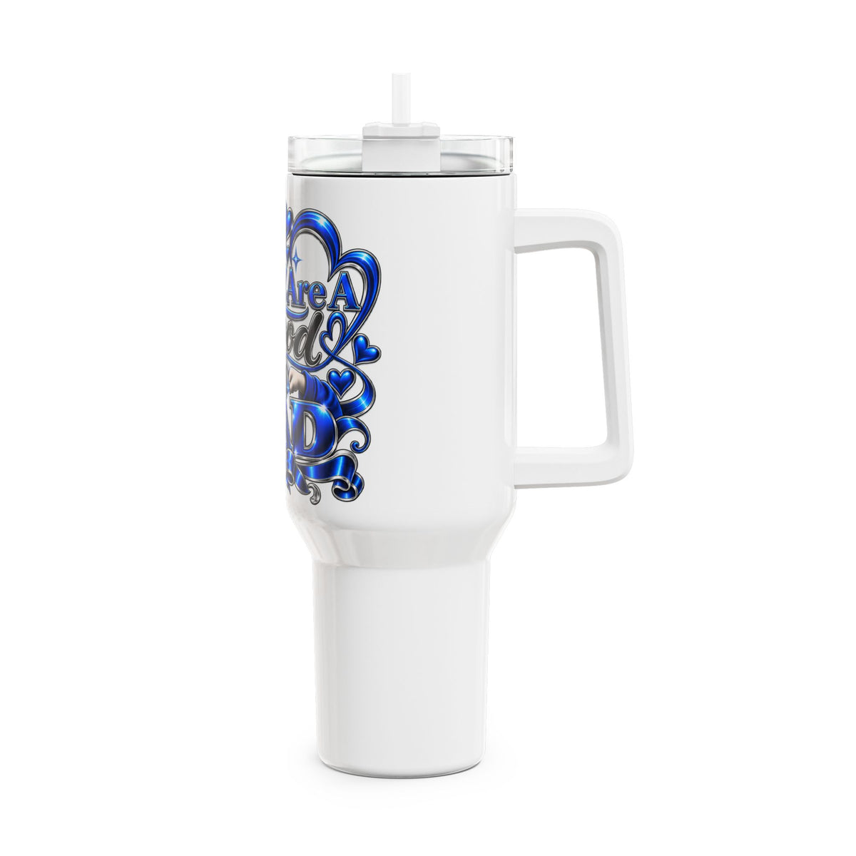 40oz Dad Tumbler — "You Are A Good Dad" Blue Crown Travel Mug