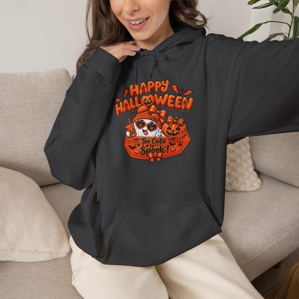 Halloween Cat Hoodie – "Happy Halloween" Pumpkin Cats Graphic