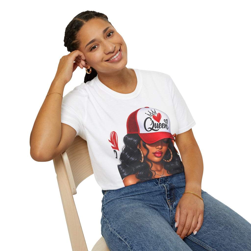 Queen Trucker Hat Graphic Tee — Bold Afrocentric 'Queen' Design