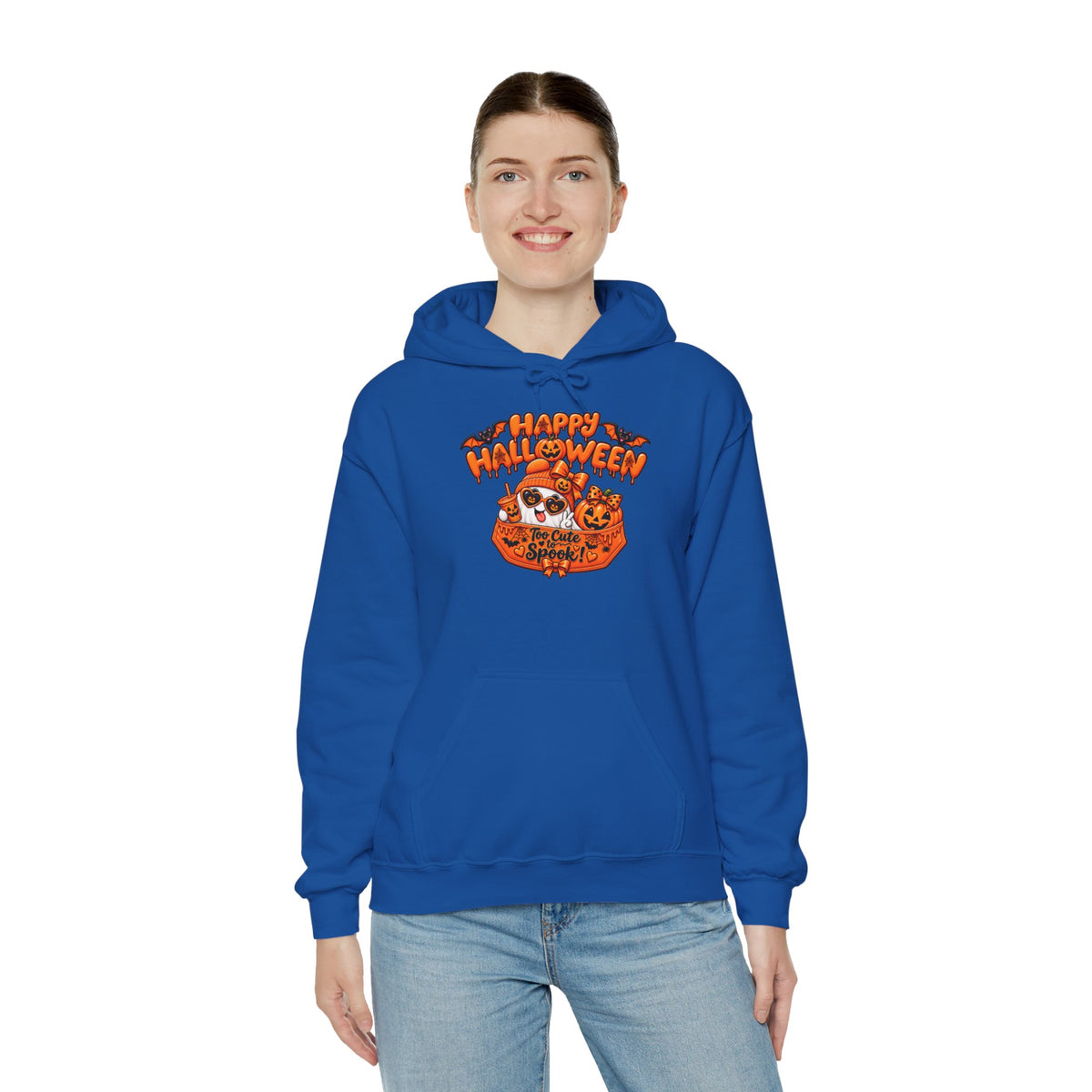 Halloween Cat Hoodie – "Happy Halloween" Pumpkin Cats Graphic