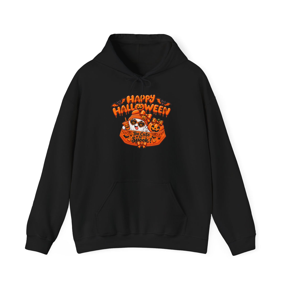 Halloween Cat Hoodie – "Happy Halloween" Pumpkin Cats Graphic