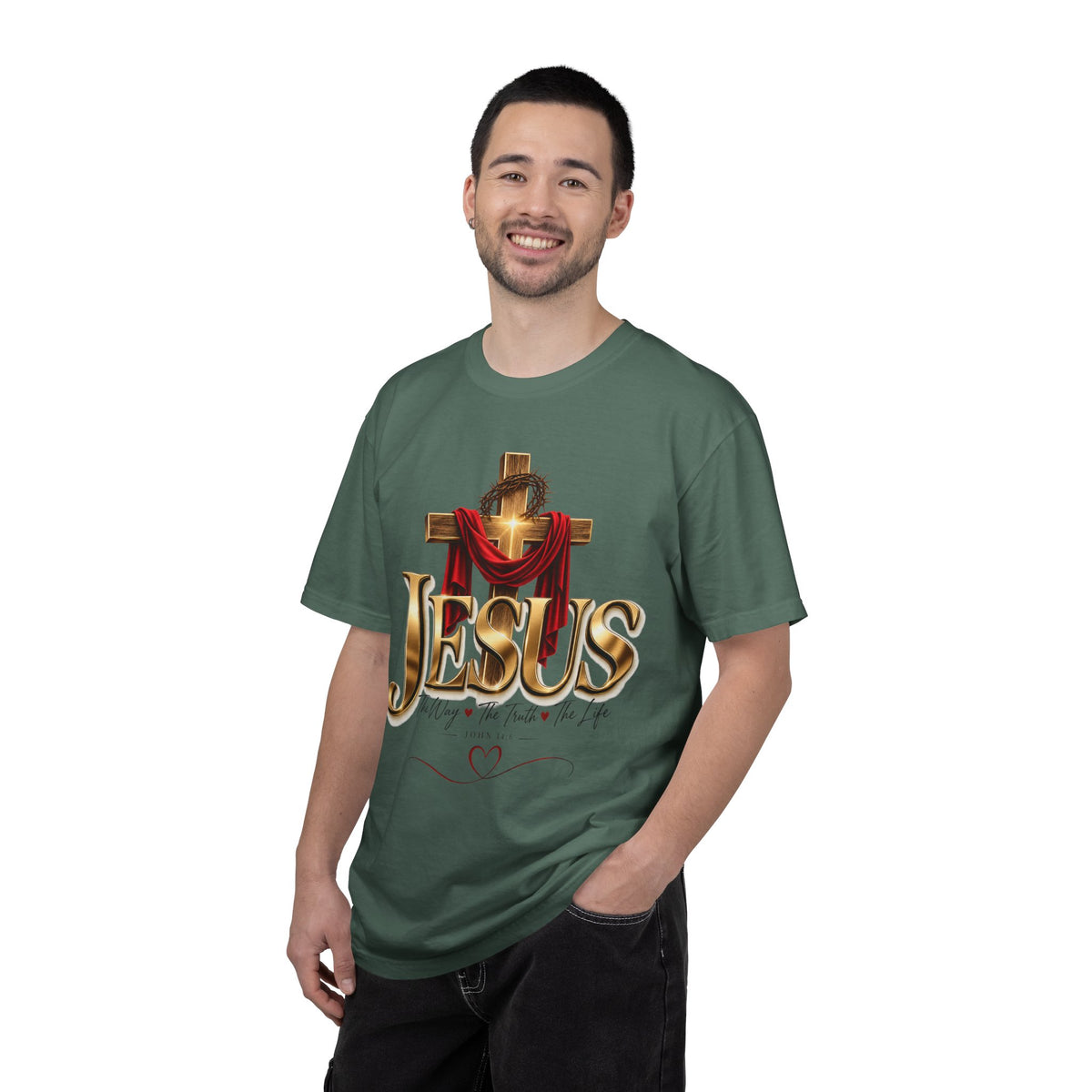 Jesus Cross T-Shirt — "The Way, the Truth, the Life" Christian Faith Tee