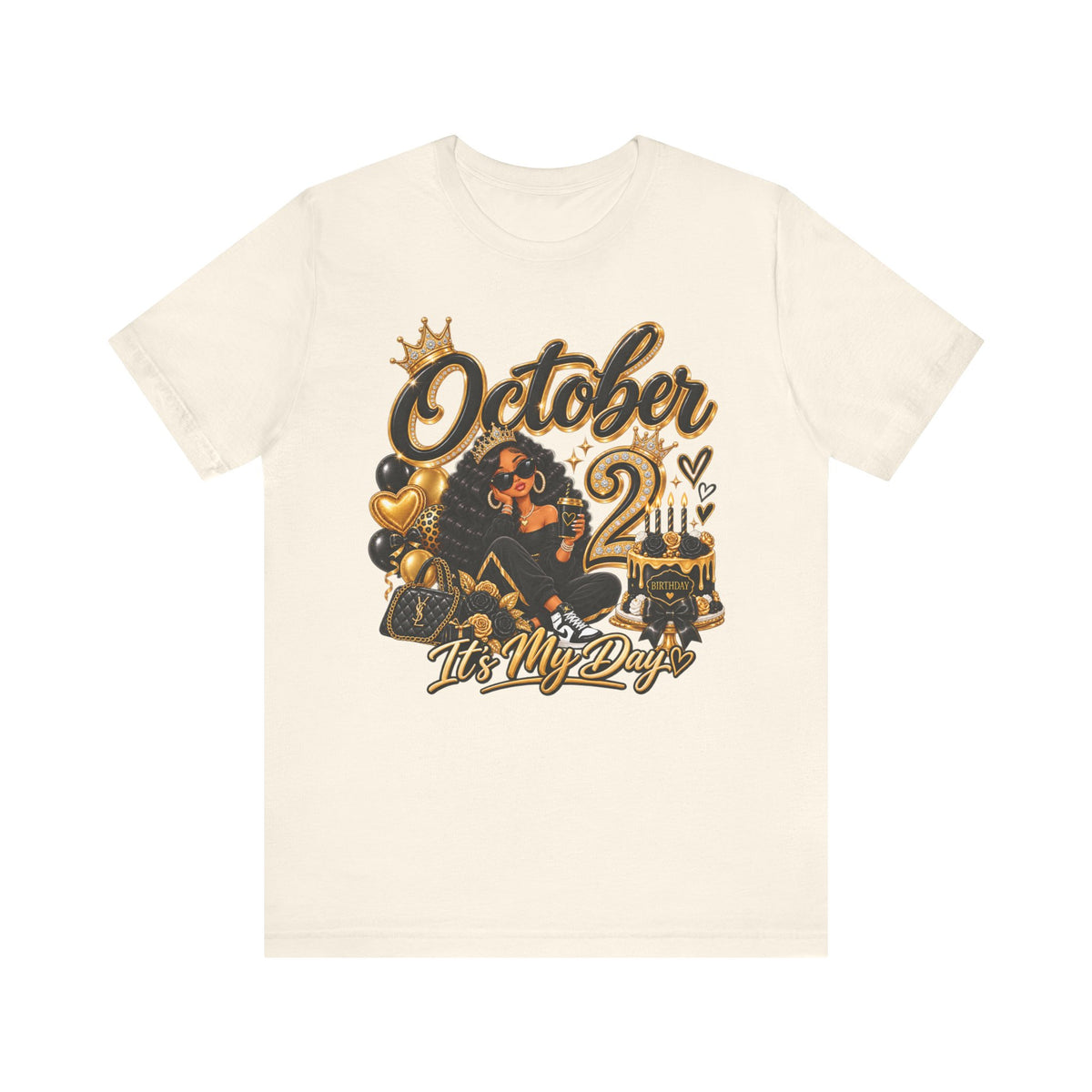 October 2 Birthday Tee — "October 2 It's My Day" Celebration Shirt