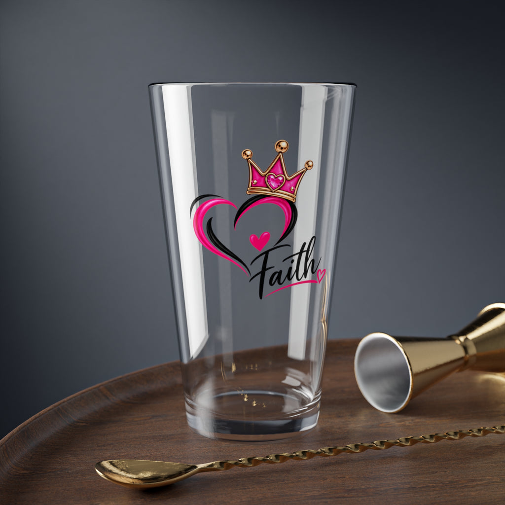 Faith Heart Crown 16oz Mixing Glass
