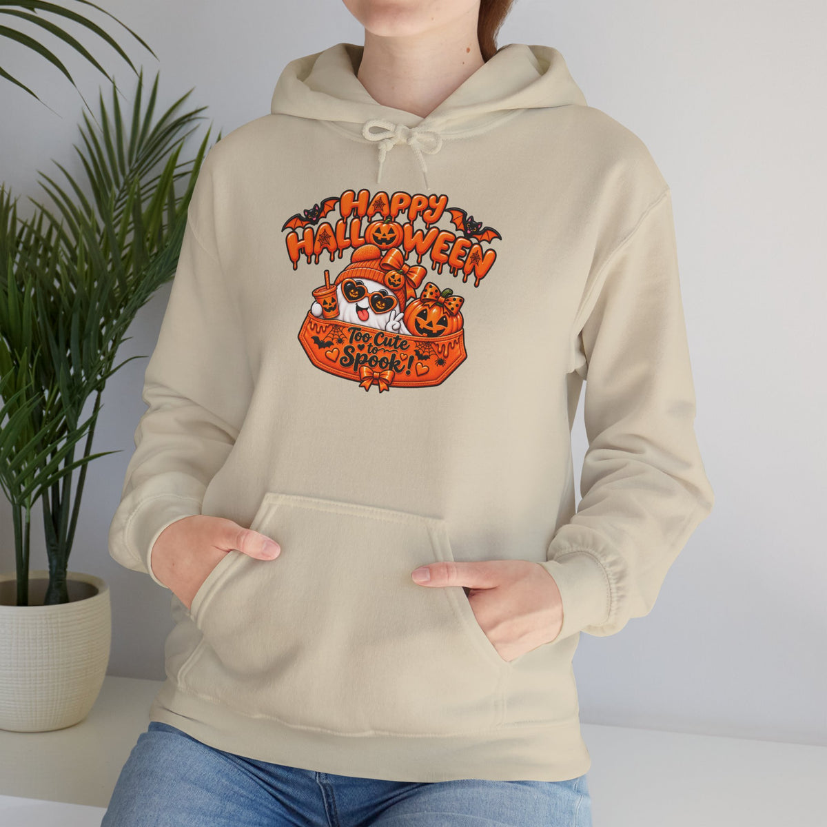Halloween Cat Hoodie – "Happy Halloween" Pumpkin Cats Graphic