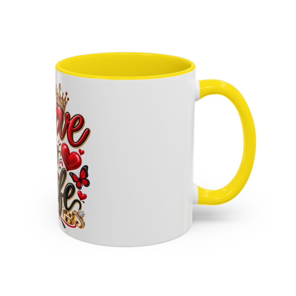I Love My Wife Coffee Mug – Romantic Roses & Crown Accent Mug (11/15 oz)