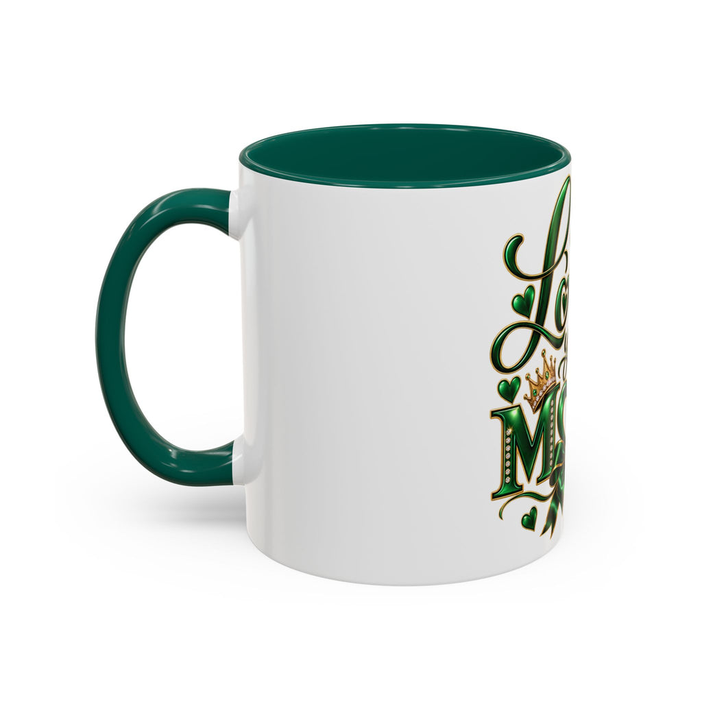 Love You Mom Green Butterfly Heart Mug (11oz & 15oz)