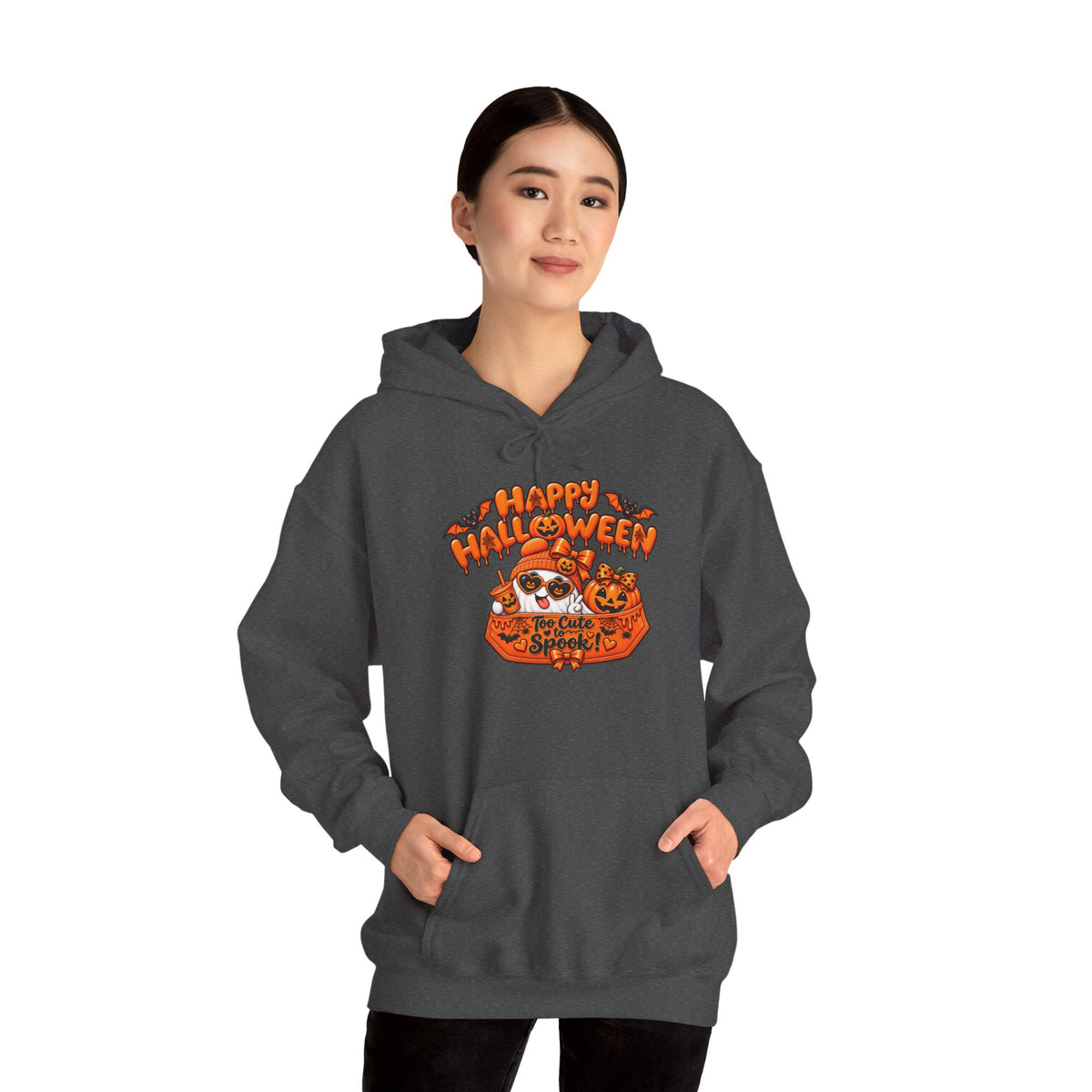 Halloween Cat Hoodie – "Happy Halloween" Pumpkin Cats Graphic