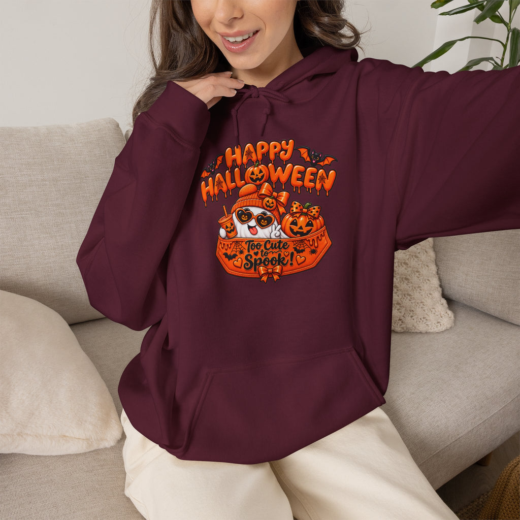 Halloween Cat Hoodie – "Happy Halloween" Pumpkin Cats Graphic