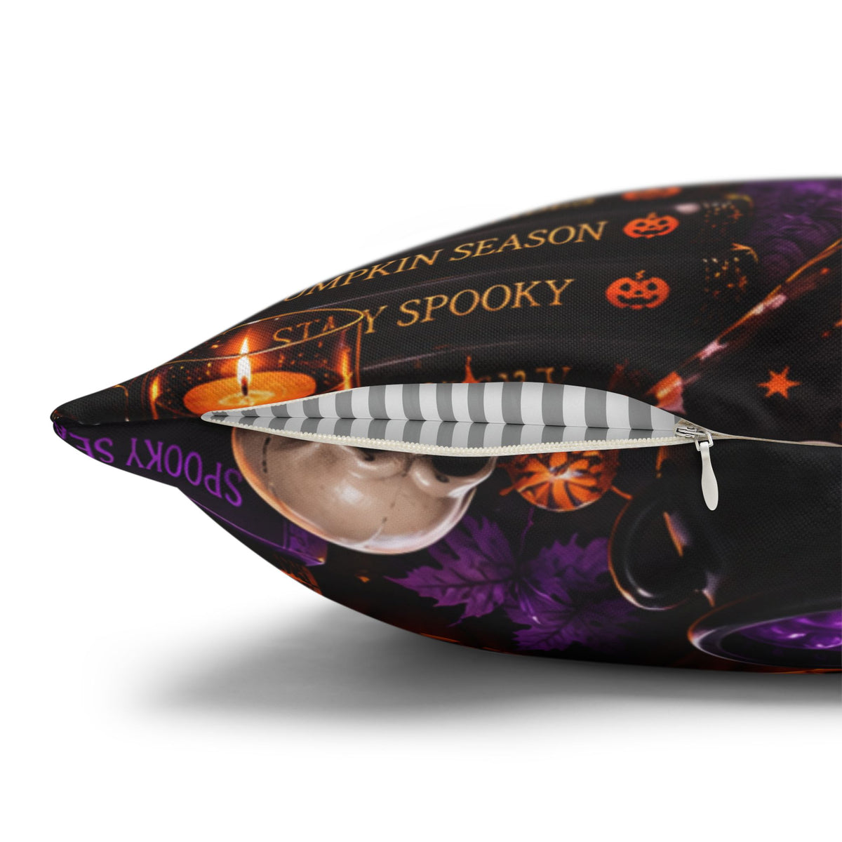 Halloween Witch Pillowcase — "Happy Halloween" Black Girl Witch Decorative Throw Pillow Cover