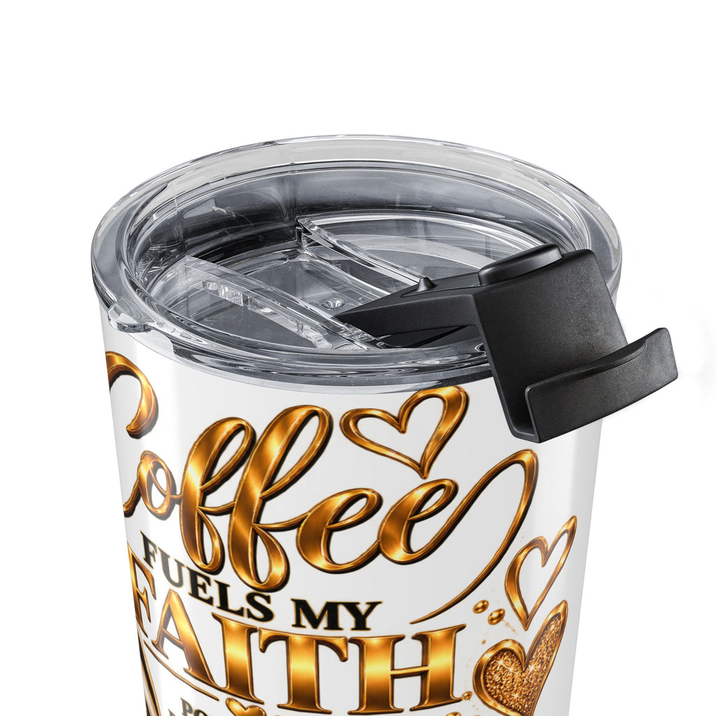 20oz Gold Floral Heart Tumbler – Sparkling Coffee Travel Cup