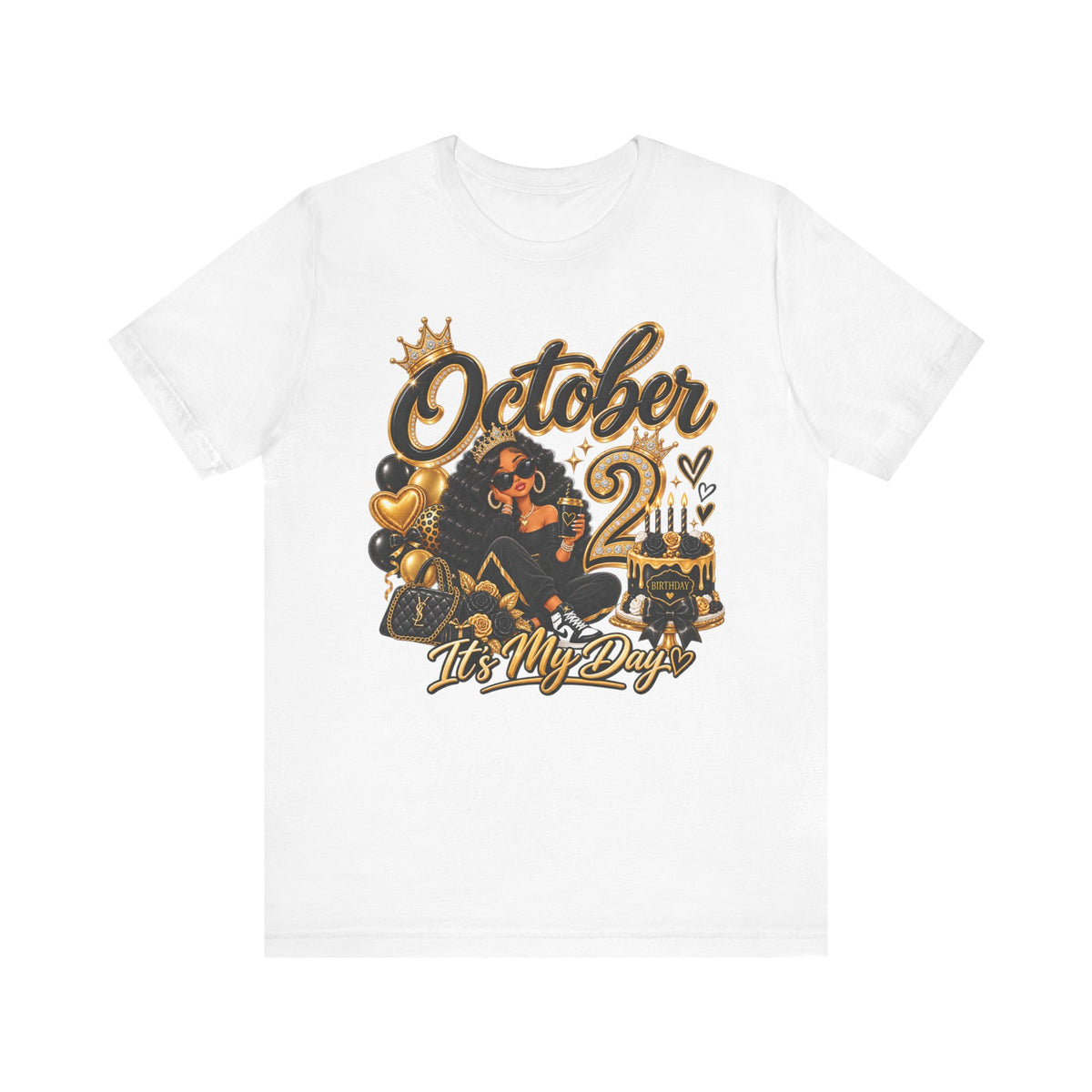 October 2 Birthday Tee — "October 2 It's My Day" Celebration Shirt