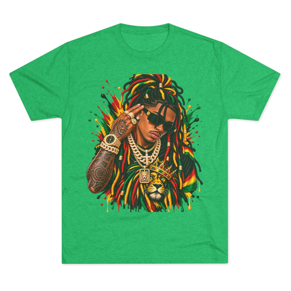 Rasta Lion Graphic T‑Shirt — Reggae Dreadlocks Hip‑Hop Streetwear