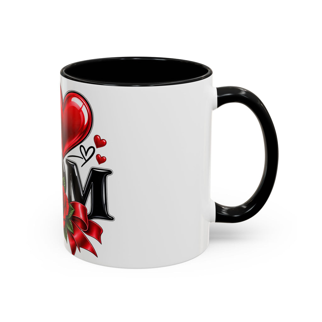 I  Mom Coffee Mug – Red Rose Mother’s Day Accent Mug (11/15oz)