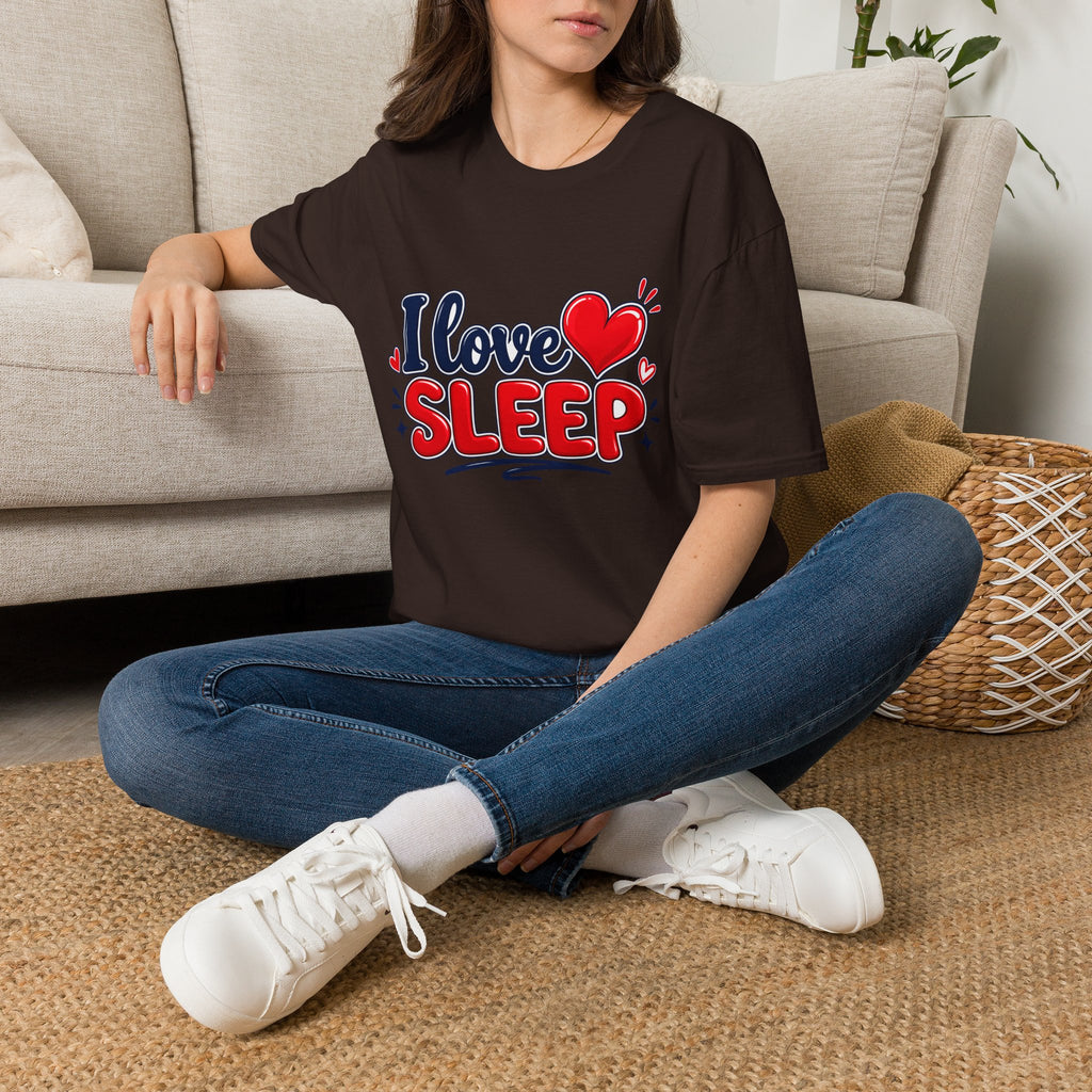 I Love Sleep T-Shirt — Cute Heart Graphic Sleep Lover Tee