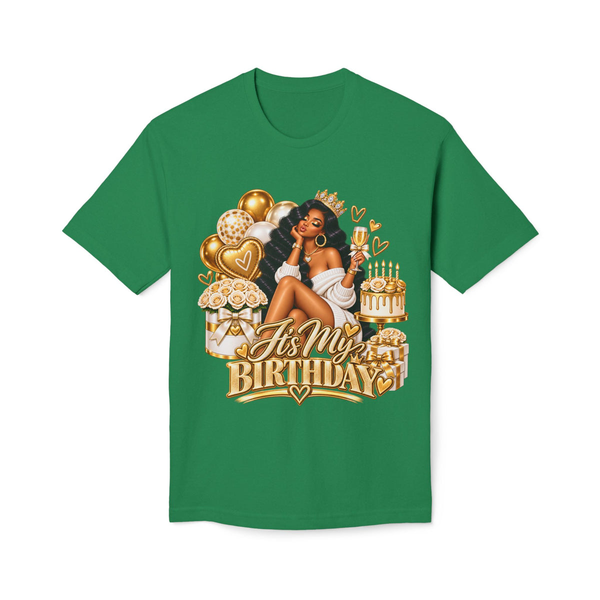 Birthday Queen T-Shirt – "It's My Birthday" Gold Party Design