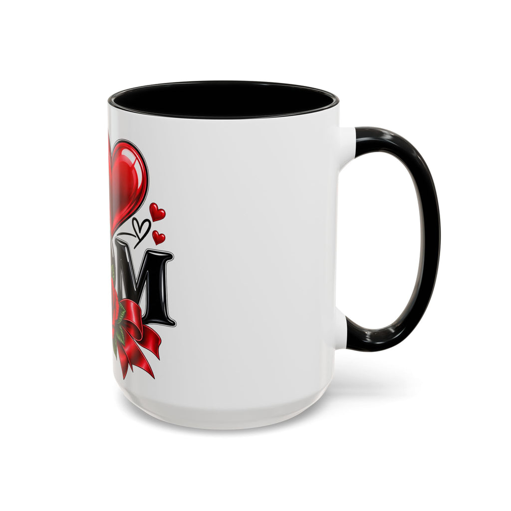 I  Mom Coffee Mug – Red Rose Mother’s Day Accent Mug (11/15oz)
