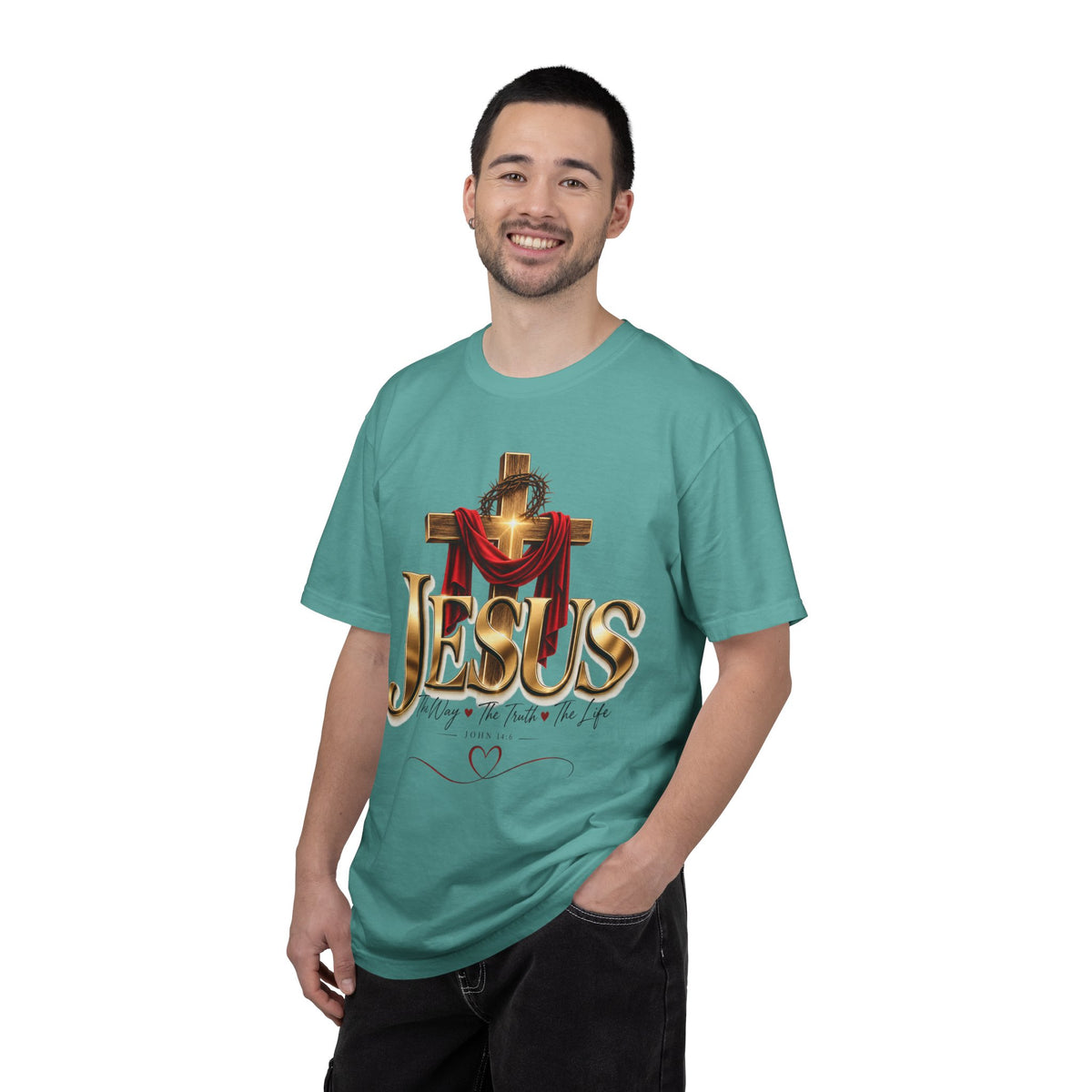Jesus Cross T-Shirt — "The Way, the Truth, the Life" Christian Faith Tee
