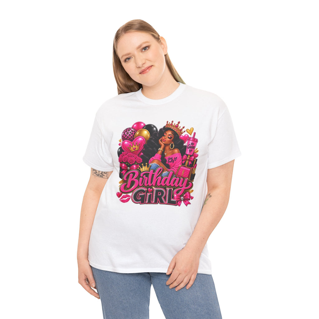 Birthday Girl T‑Shirt — Pink Crowned Diva Birthday Tee