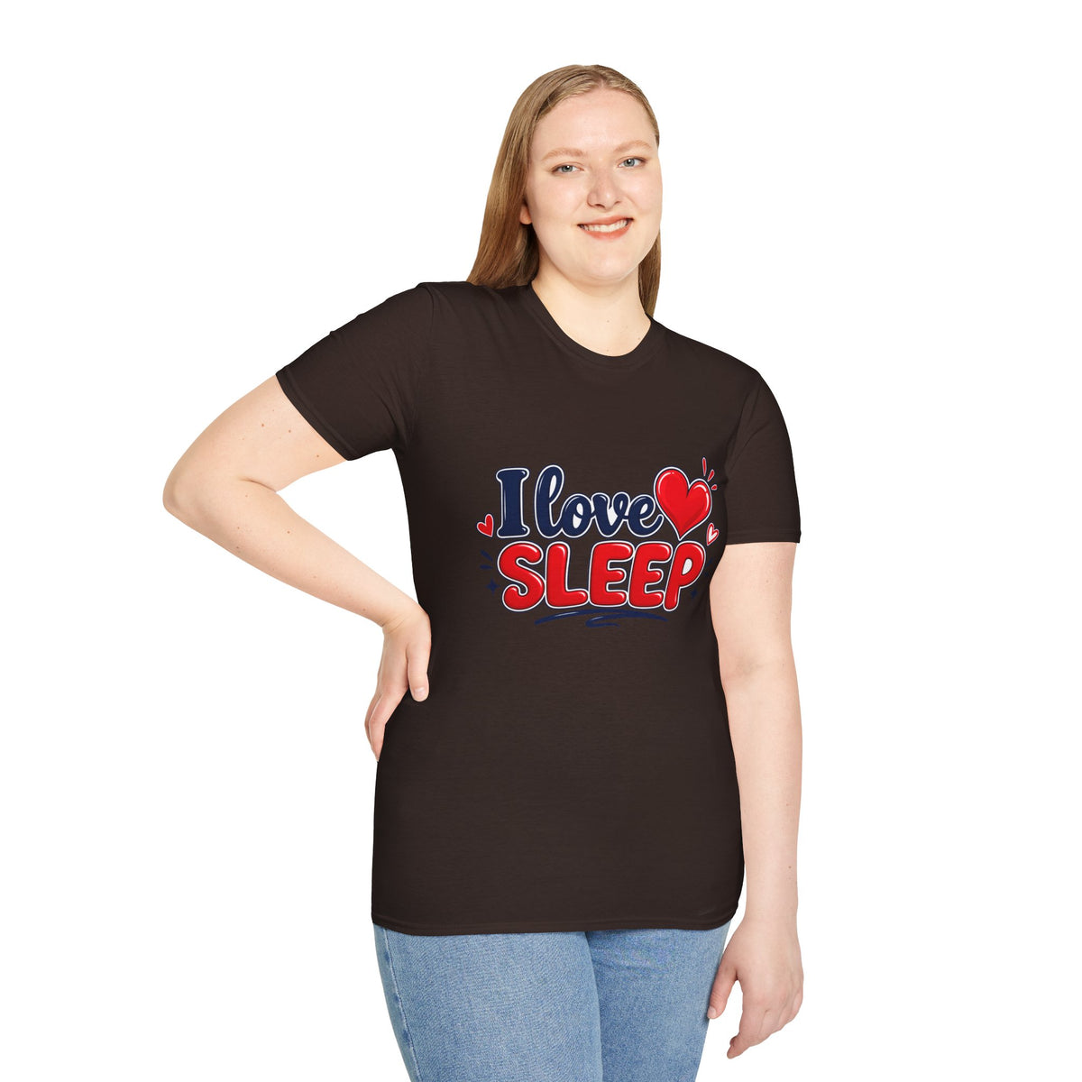 I Love Sleep T-Shirt — Cute Heart Graphic Sleep Lover Tee