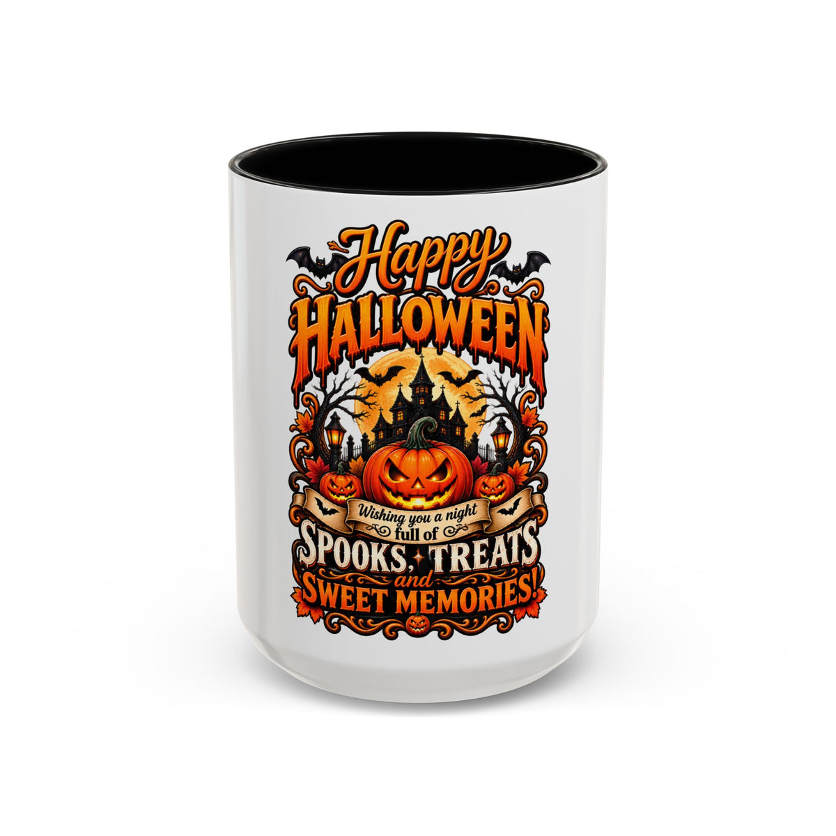 Happy Halloween Coffee Mug — 'Spooks, Treats and Sweet Memories' Accent Mug