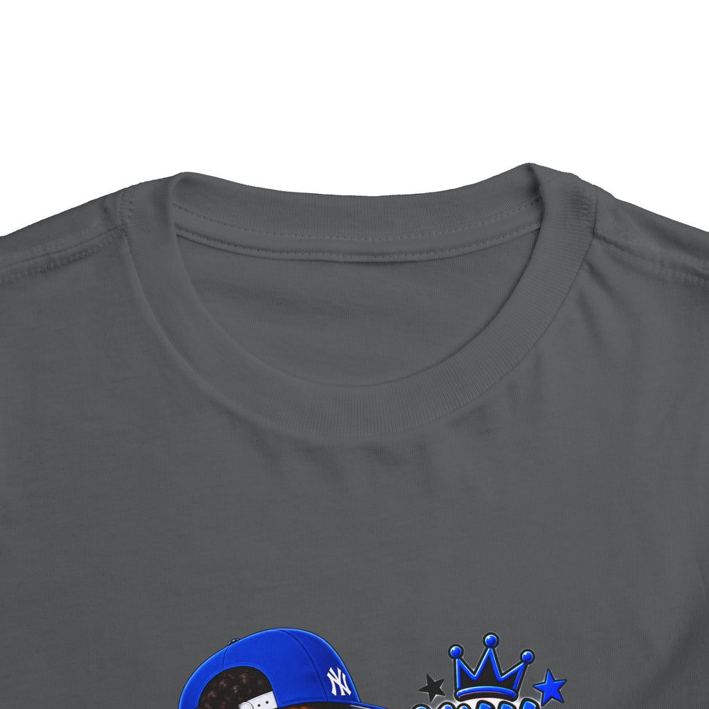 Toddler Tee — "Little Boy Big Dreams" Blue Sports Graphic
