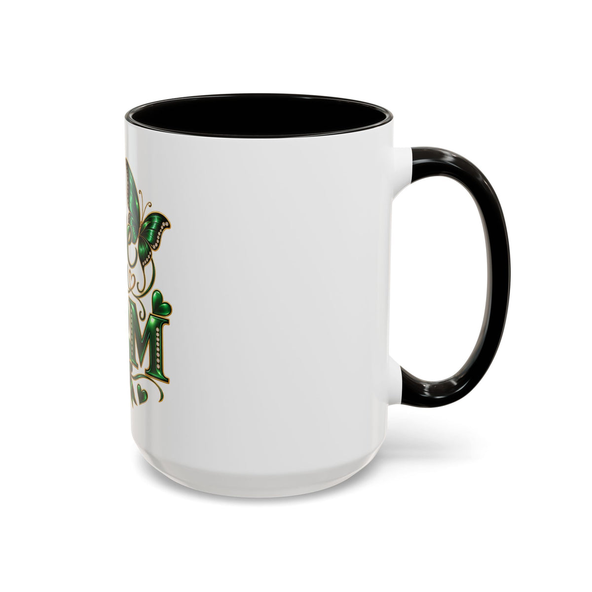Love You Mom Green Butterfly Heart Mug (11oz & 15oz)
