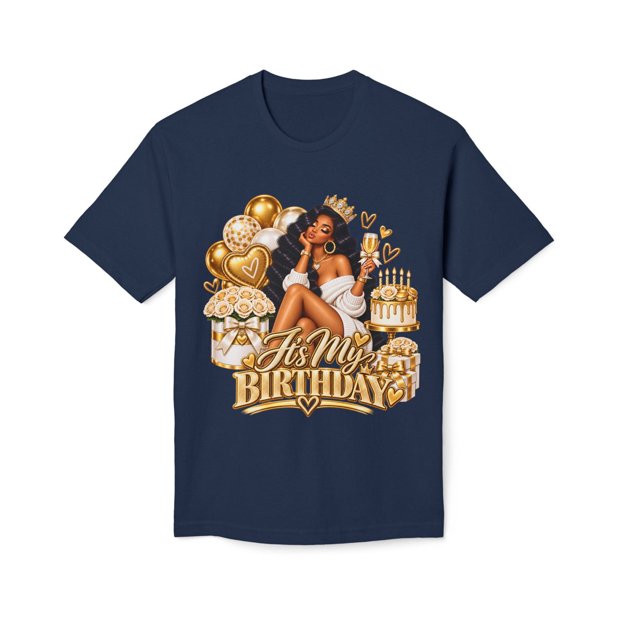 Birthday Queen T-Shirt – "It's My Birthday" Gold Party Design