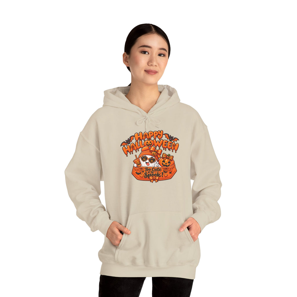 Halloween Cat Hoodie – "Happy Halloween" Pumpkin Cats Graphic