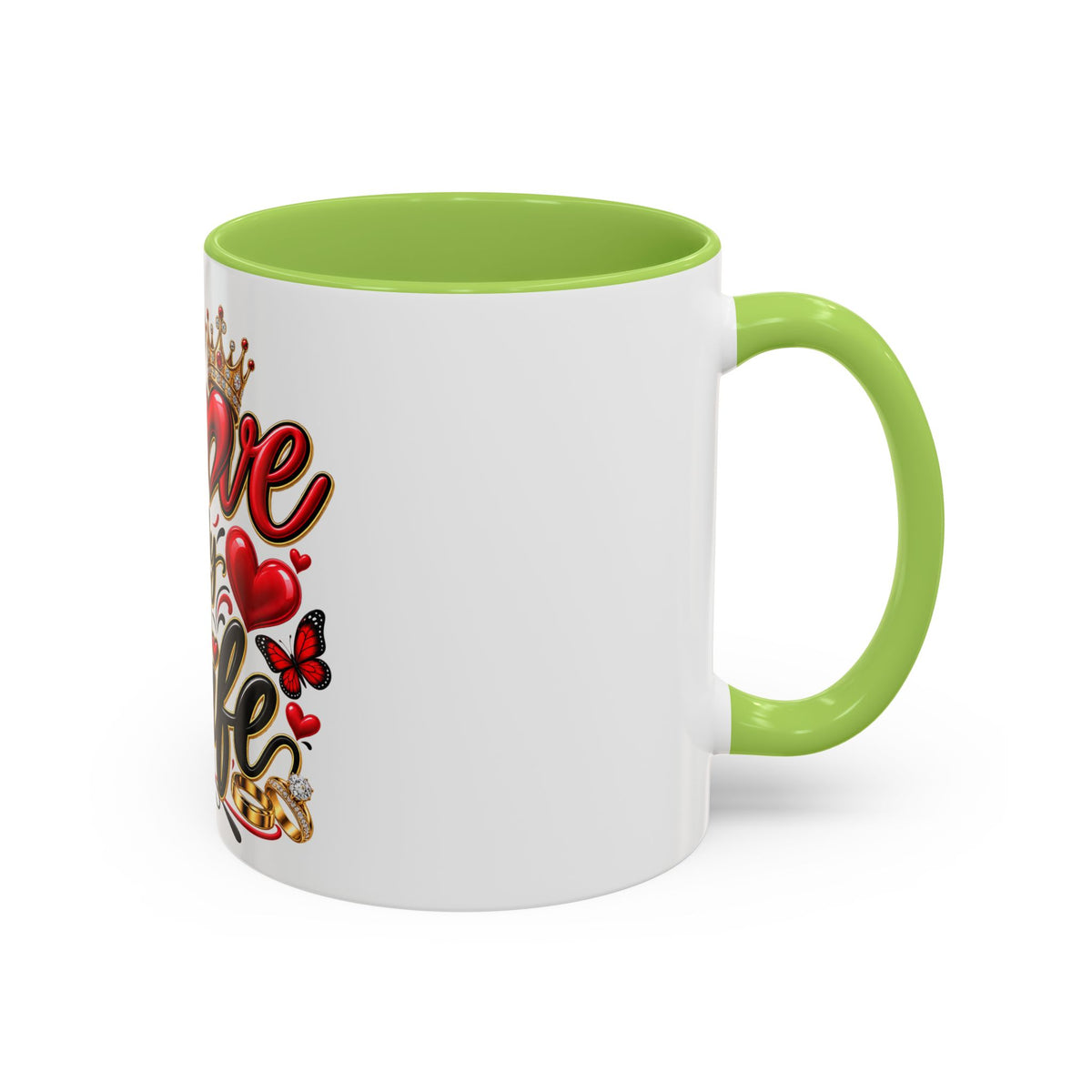 I Love My Wife Coffee Mug – Romantic Roses & Crown Accent Mug (11/15 oz)