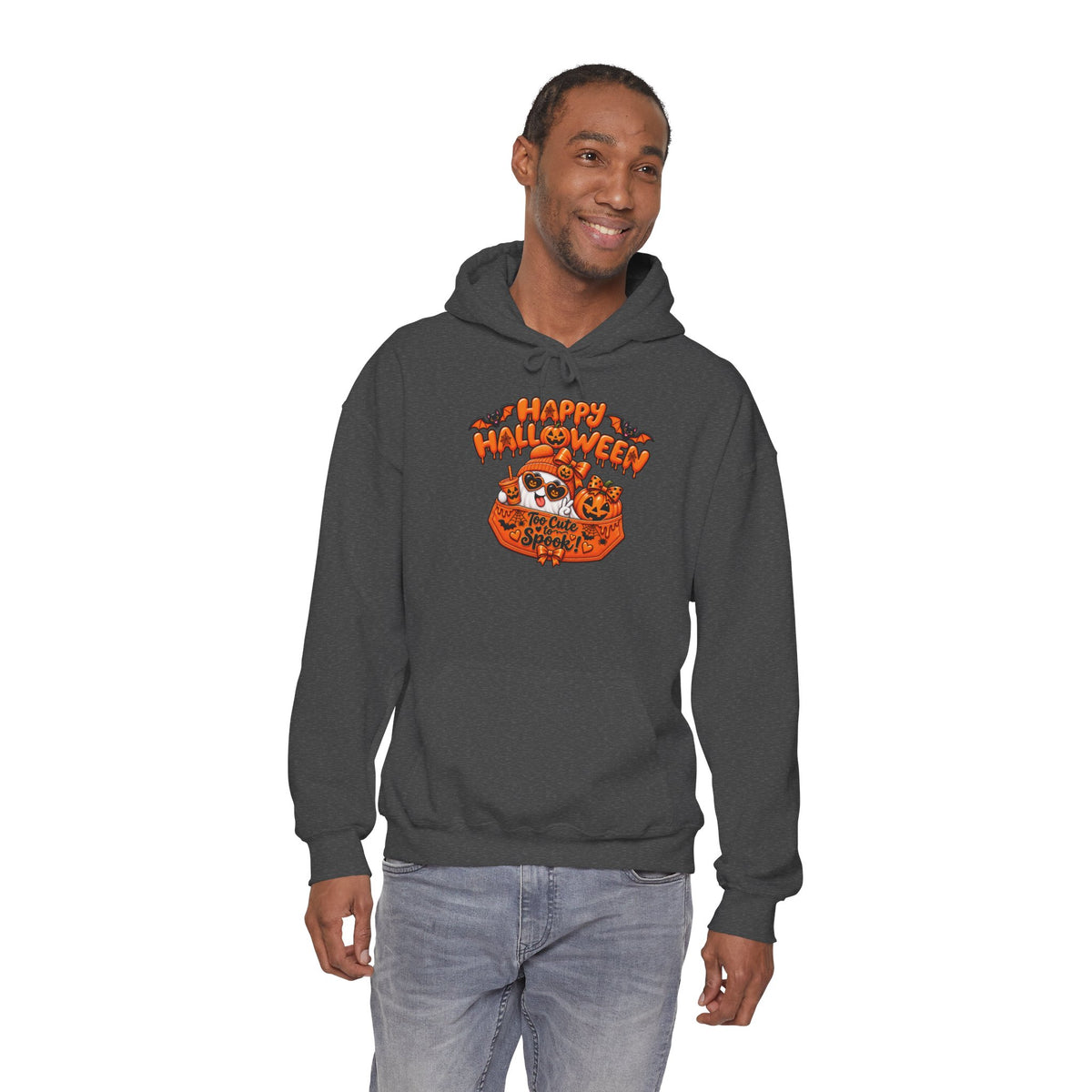 Halloween Cat Hoodie – "Happy Halloween" Pumpkin Cats Graphic