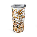 20oz Gold Floral Heart Tumbler – Sparkling Coffee Travel Cup